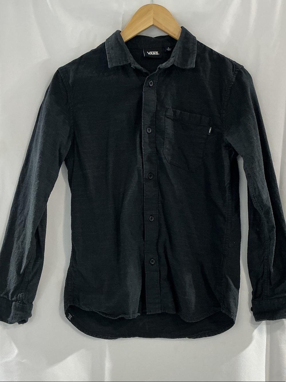 Vans Black Corduroy Button-Up Shirt